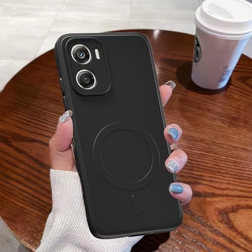 Image of Pikkme Back Cover for Motorola Moto G06 Power Soft Matte Silicone Mag-Safe Design (Mag-Safe Not Support) Camera Protection | Slim Fit Bumper Cover (Black)