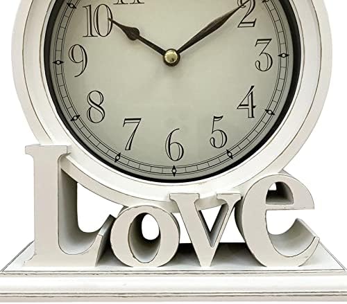 Miniatura 8 de Reloj de escritorio rústico con repisa, relojes de mesa decorativos para mesita de noche, sala de estar, casa de campo