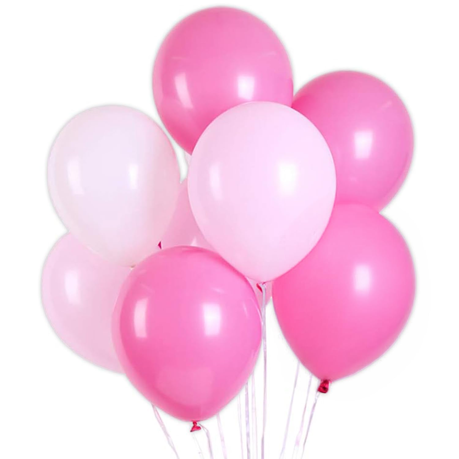 Palloncini Rosa Per Compleanno Con Nastri – Decorazioni Feste Per Ragazze, 5 Pezzi Da 30 Cm