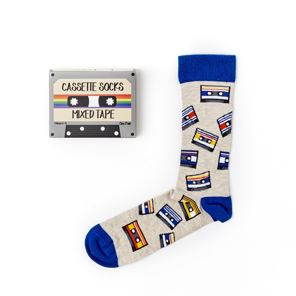 Urban Eccentric Unisex Multicolour Cassette Socks | Gift | 1 Pair | Cotton Rich Socks | Premium Socks | Novelty | Gifts