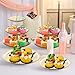 14 Pieces Tiered Cupcake Stand Set Gold 2-Tier 3-Tier Serving Stand Tower Tray with Round Rectangle Food Serving Trays Long Slim Dessert Stand for Party Wedding(Clear Amber)
