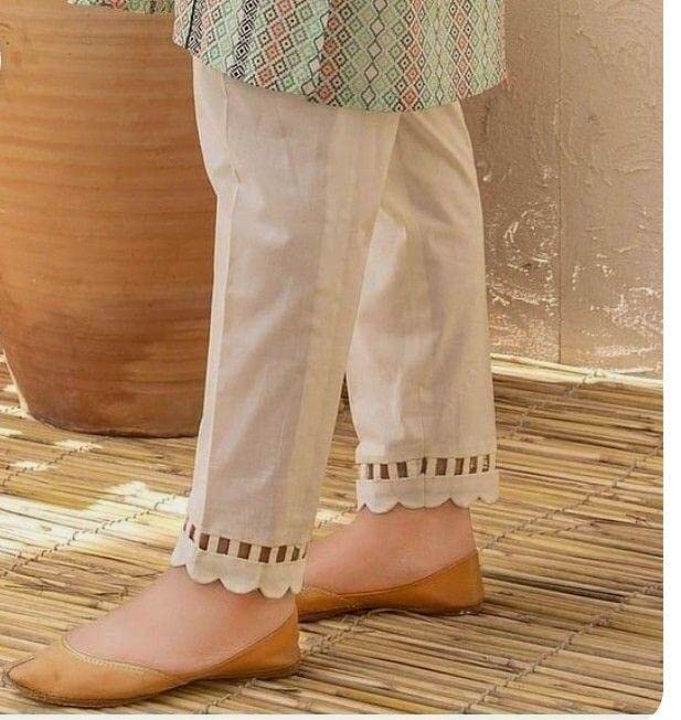 Cotton Cutwork Pants | White 