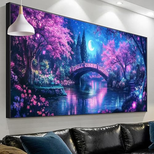 Diamond painting adulte pont : broderie diamant 150x50cm