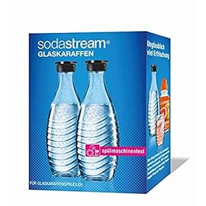 SodaStream DuoPack Glaskaraffe, Ersatzflaschen geeignet für die SodaStream Wassersprudler Crystal und Penguin, 2x 0,6 L Glaskaraffe