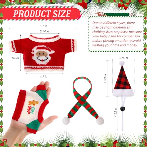 4 Pares Disfraz Navidad Para Cobaya Pequeña con Bufanda miniatura 2