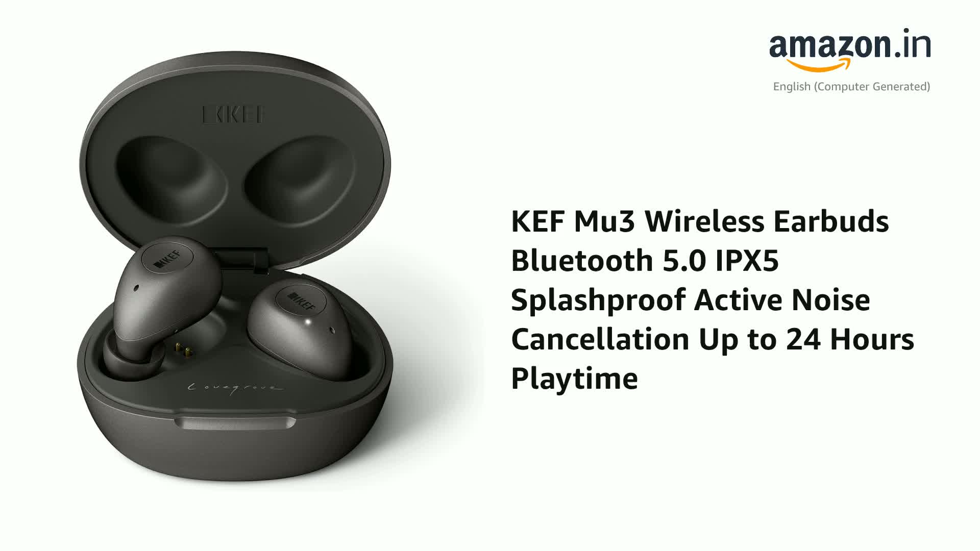 KEF Mu3 Wireless Earbuds Bluetooth 5.0 IPX5 Splashproof Active