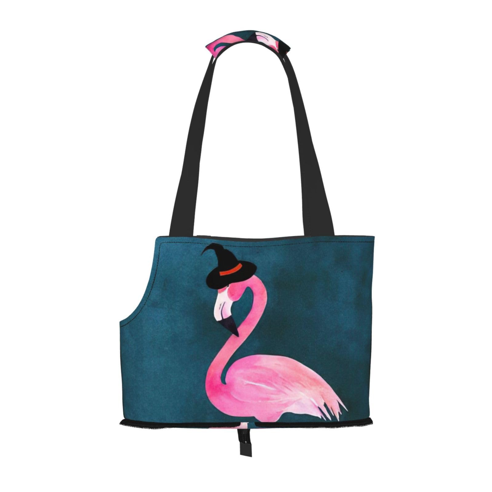 Sac de transport pour chien et chat Halloween imprimé flamant rose