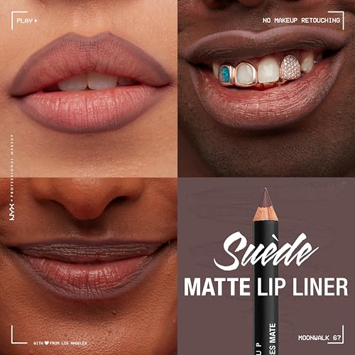 Image of NYX PROFESSIONAL MAKEUP Suede Matte Lip Liner, Velvety-Smooth, Long-Lasting Formula For A Defined Lip Makeup Look - Moonwalk (Purple)