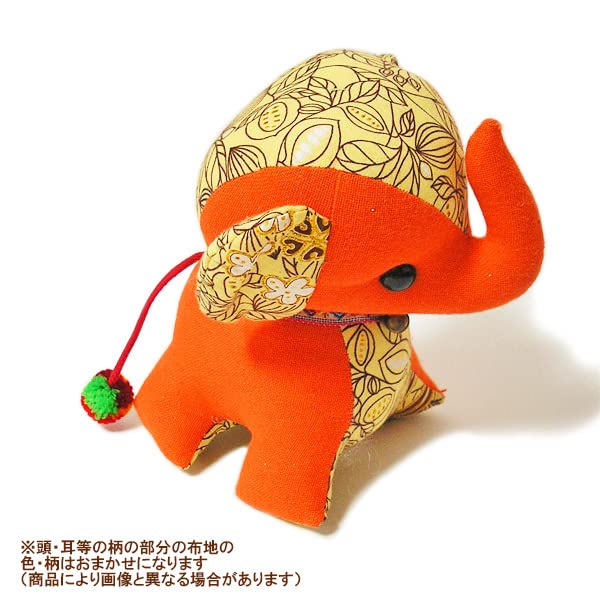 Amazon.co.jp: エスニック柄 ゾウさんのぬいぐるみ Orange ゾウ 