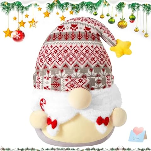 WEWILL Christmas Gnome Soft Plush Pillow 12 Inches Xmas Gnome Stuffed Animal for Toddler Kids Boys Girls Toddler (Gray) Cover