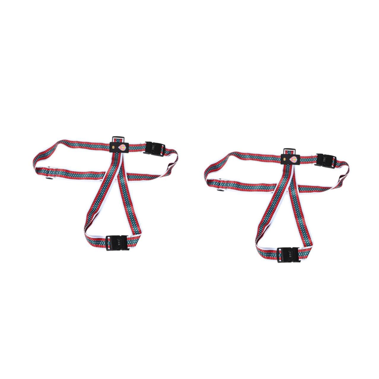 FRCOLOR 2 Pezzi Cinghia per Valigia Regolabile con Doppia Combinazione Sicurezza Cinturino in Poliestere con Cartone Animato per Fissaggio e Protezione Trolley