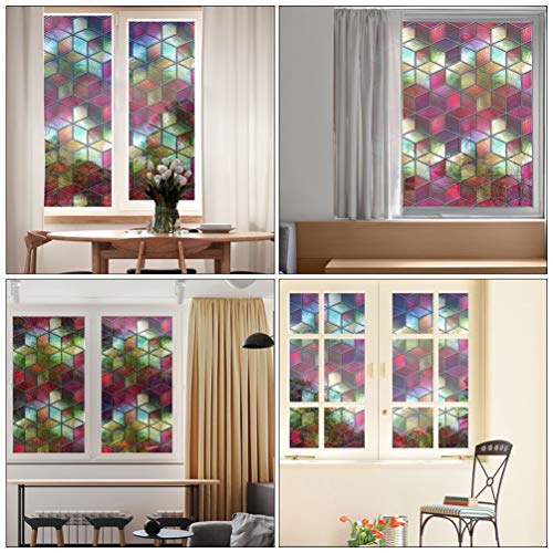 FAVOMOTO Janela Criativa Filme de Privacidade Colorido Janela Adesiva Vinil Decorativo Adesivo de Ja
