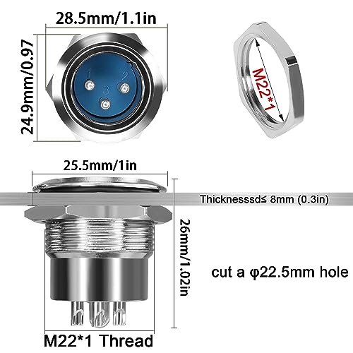 QIANRENON conector XLR macho a terminal para soldar 3 pines miniatura 5