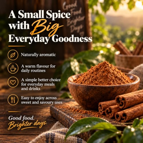 Image of 110 g Sri Lankan Cinnamon Powder | Aromatic Ground Dalchini for Tea, Coffee, Baking, Desserts, Oats, Smoothies, Curries and Everyday Cooking | Warm Spice for Sweet and Savoury Recipes | Easy-Use Jar Pack | Vegetarian