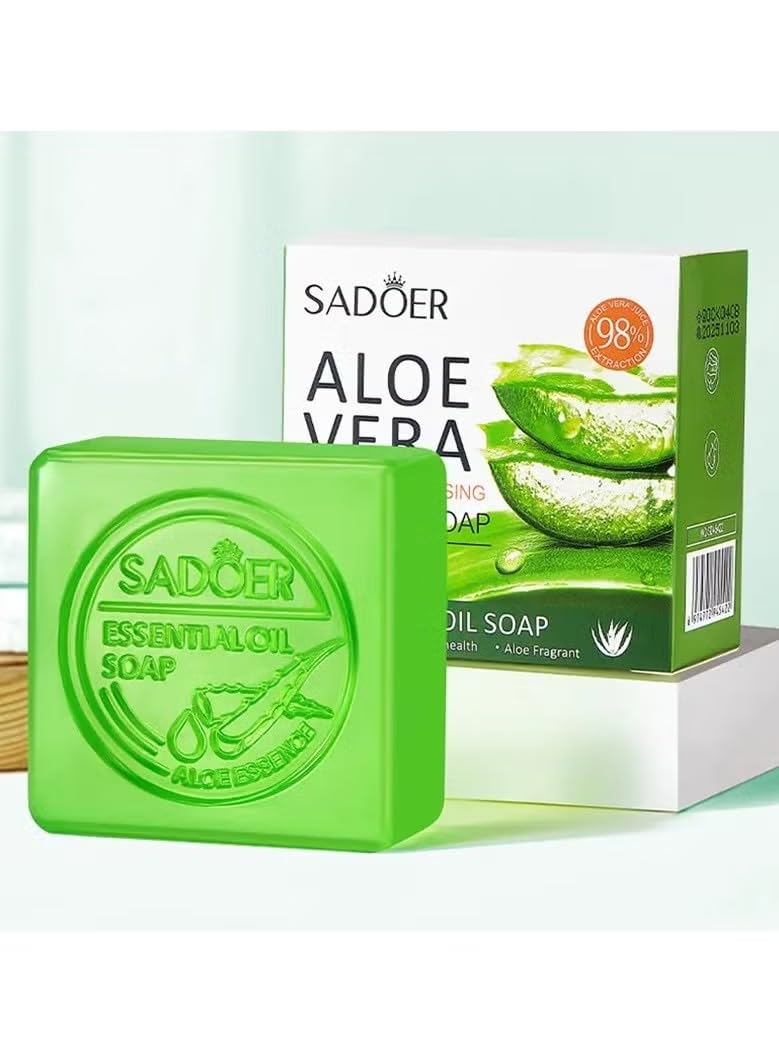 Sadoer Aloe Vera Handmade Soap, Essential Oils, Hypoallergenic, All Skin Types