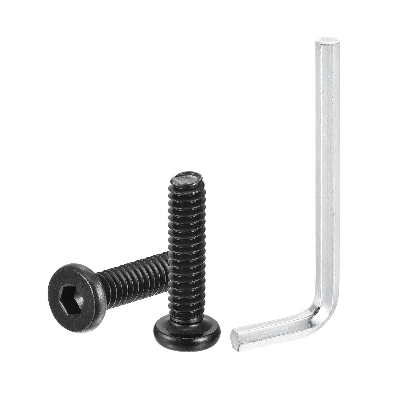 sourcing map 12Pcs 1/4-20x1" Furniture Bolt, Round Head Hex Socket Cap Screws Bolts Carbon Steel with Hex Key Wrench for Bed Tables Chairs Furniture