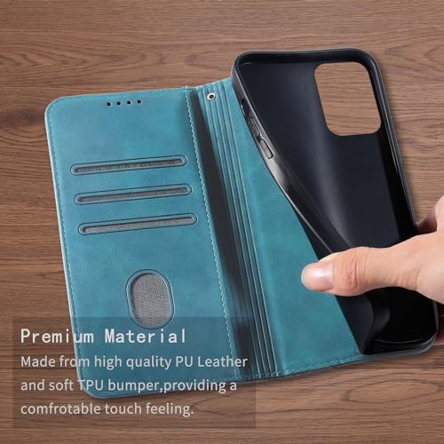 Image of Wallet Case for Motorola Moto G Power 5G (2024) 6.7 inch - PU Leather Strong Magnetic Folio Phone Cover with Card Holder Slots, Flip case for Moto G Power 5G 2024, Green