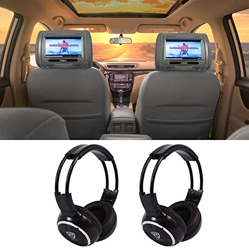 Rockville RTSVD961-GR V2 9 inch Grey Dual DVD/HDMI Car Headrest Monitors+ Headphones