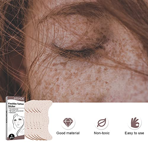 YYMEIDS 6 Pcs Freckles Tattoo Stickers Water Transfer Face Temporary Tattoo Stickers Waterproof Freckle Patches for Daily Life Party Travel Beach - Image 3