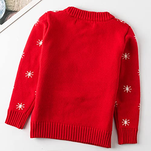 Velius Girl's Long Sleeve Knit Elk Christmas Sweater Tops2