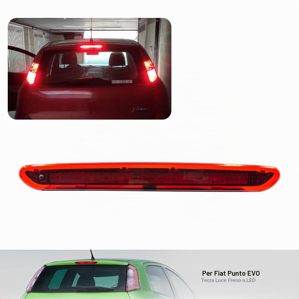 LED rosso 3° terza luce freno posteriore rondella ugello di arresto compatibile con Fiat Punto Grande Ab.arth Evo OEM 2122000407