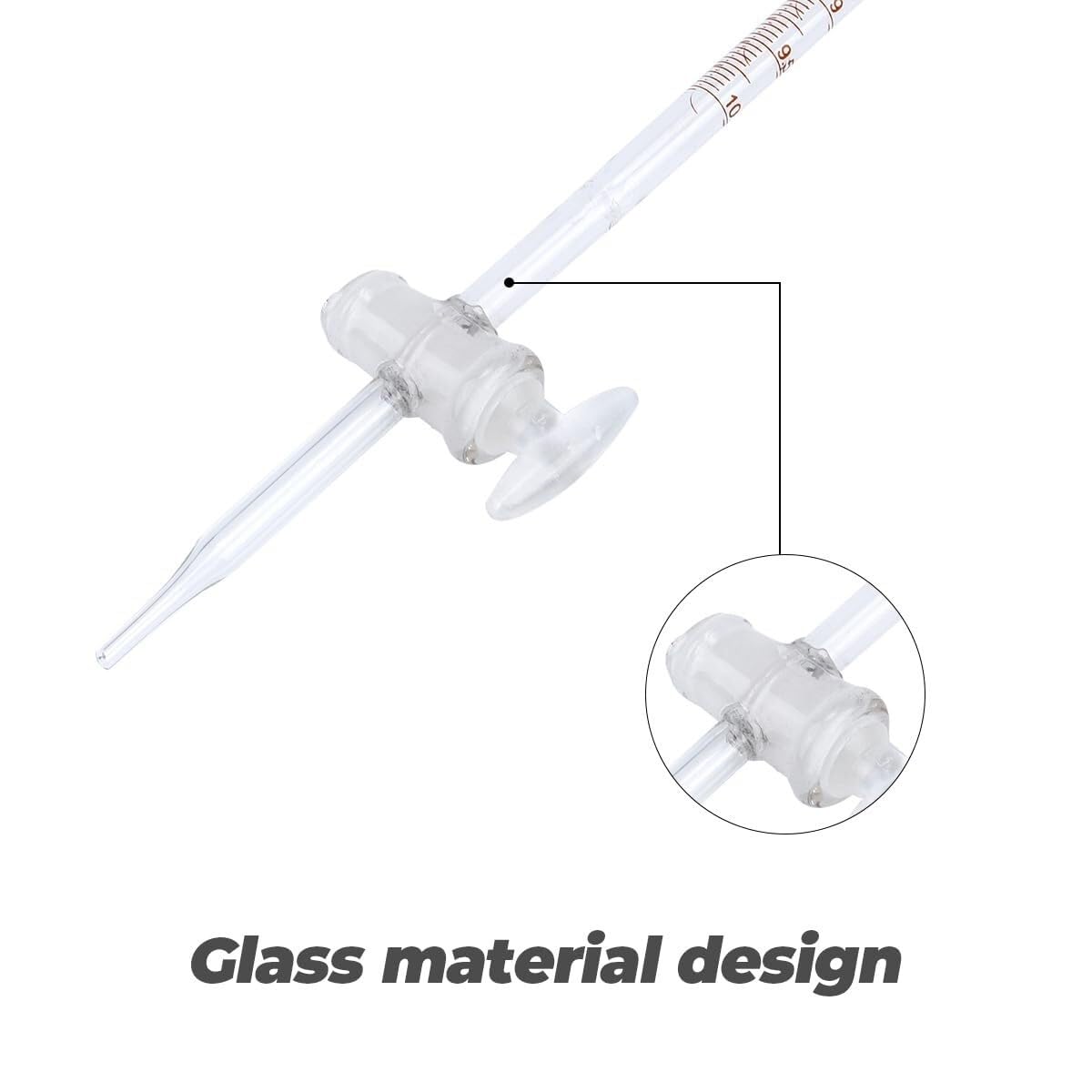 Buretta di Titolazione in Vetro 10-50 ml - Attrezzatura di Laboratorio Durevole per Analisi Chimiche Accurate(50ml)