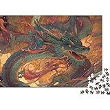 Arte de Dragón Mítico 1000pc CARTÓN Reciclado para Adultos Alivio del Estrés Dragón de Fuego Puzzles para Regalos y Decoración de Pared Gran Idea de Regalo 70x50cm/1000pcs