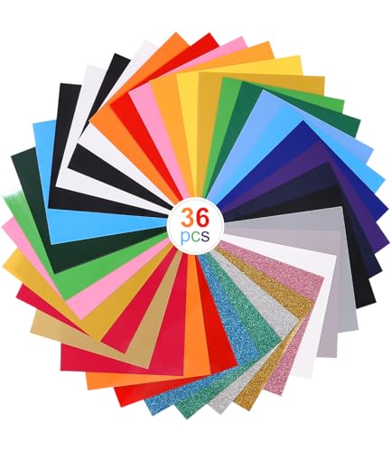36 Hojas Vinilo Textil Termoadhesivo, Fácil De Cortar, 30 * 14CM, 25 Colores, Transferencia De Calor Para Ropa De Bricolaje, Sombrero, Tela
