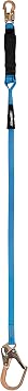 Tractel C106H Tracpac High-Abrasion Web Shock-Absorbing Lanyard with 3/4" and 2-1/4" Self-Locking Snap Hooks, 6 x 1", Blue/Black