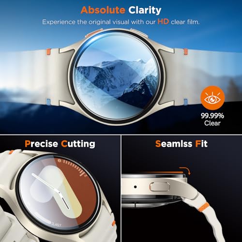 Image of LK 4Pack for Samsung Galaxy Watch 7 Screen Protector 40mm [Fits 6 /5 /4 /FE] | [Max Coverage] Top 9H Tempered Glass Perfectly Fit for Galaxy Watch Screen Protector 40mm, HD Ultra-thin Easy Install