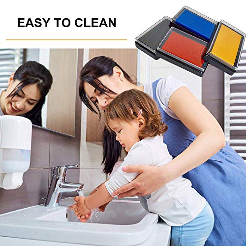 DXIA 4 Stuks Baby Hand/Voet Afdruk Stempel Set,Baby Afdruk Kaartje,Baby Stempelkussen, Baby Handafdruk en Voetafdruk Fotokaartje,Veilig Herbruikbaar Stempelkussen,Ideaal Geschenk - Image 3