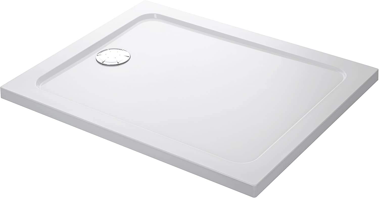 Mira White Flight Safe Anti Slip Rectangular Shower Tray, Waste - 1000Mm X 800Mm - Please Select Size: 1000X800mm