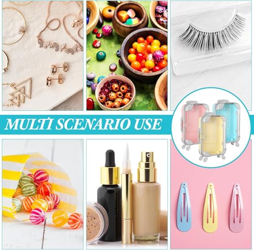 Image of Mini Trolley Storage Box for Eyelashes & Beauty Essentials | Cute Suitcase Style Mini Organizer | Portable Makeup, Lash & Hangover Kit Case for Girls & Travel Use (Mixof12)