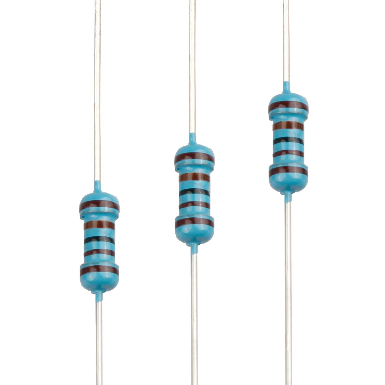 100pcs 1.1K ohm Resistor 1/4w (0.25 Watt) ±1% Tolerance Metal Film Fixed Resistor, Multiple Values of Resistance Optional