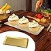 Antrader Hammered Rectangular Platter Serving Tray,Stainless Steel Decorative Storage Tray, Gold (10-Inch by 4-Inch)