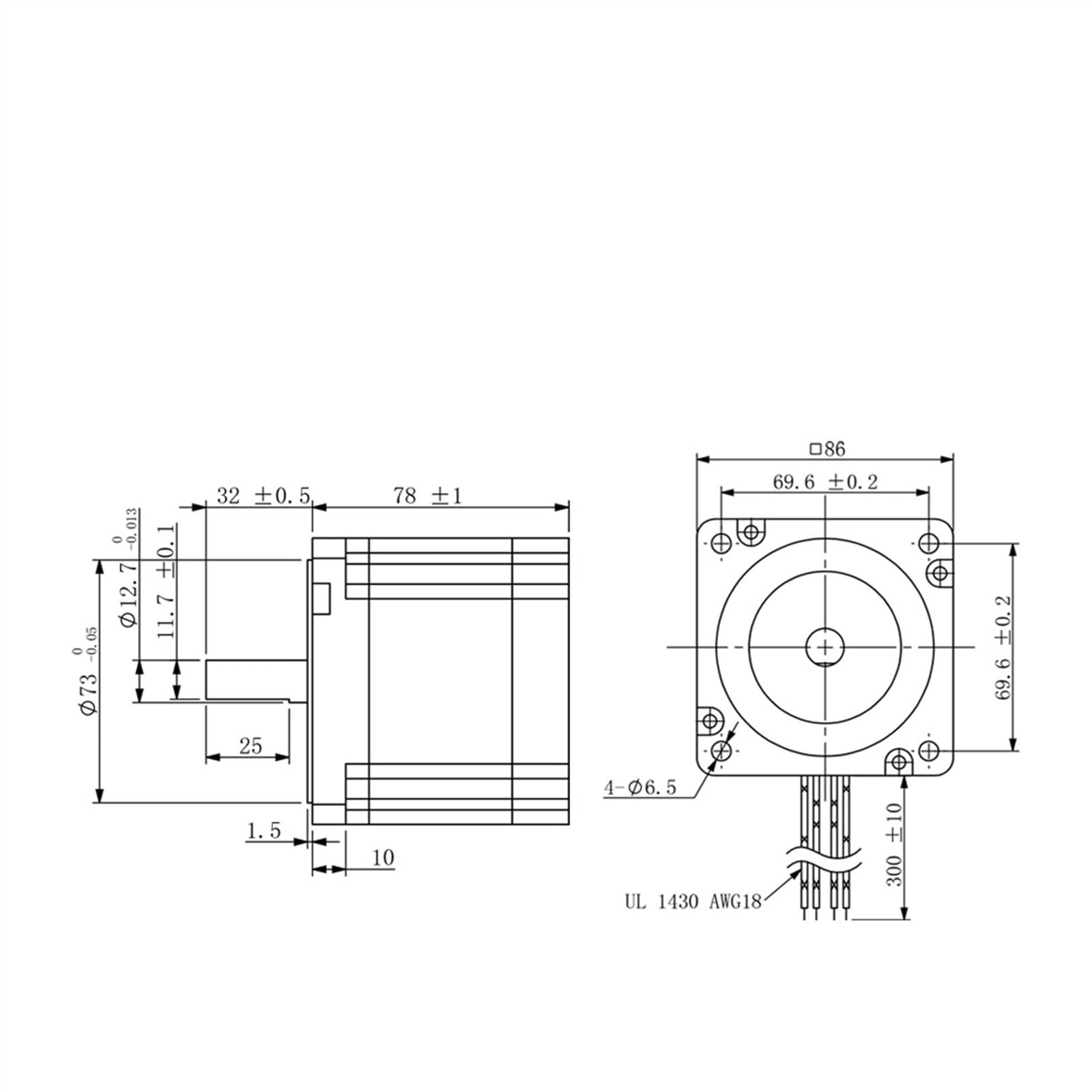 Motorreductor de reducción de motor de engranajes de CC Motor paso a paso Nema 34 86mm 4.5Nm 4.2A(34CS45E-420)Motor paso a paso con cable de 4 conductores for fresadora de grabado CNC Alto par, bajo n