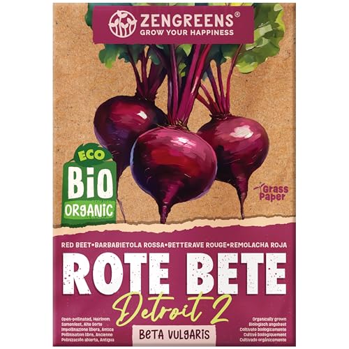 ZenGreens® - Bio Rote Beete Samen - Rote Beetesamen - Gemüsesamen für den einfachen Anbau im Garten, Balkon oder Hochbeet - Gemüse Saatgut - Rote Rübe - Detroit 2