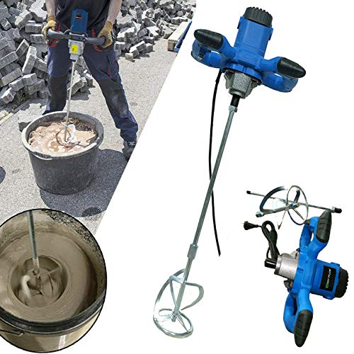 Betonniere Électrique, Melangeur Peinture, Malaxeur Mortier colle, Agitateur électrique professionnel 2600W Mélangeur de mortier, M14 Barre Spirale Chromée, 6 Vitesses, pour peinture, béton et mortier