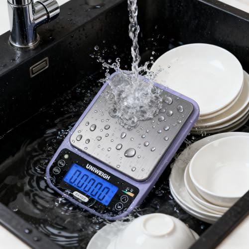 UNIWEIGH 【防水設計】キッチンスケール 防水 洗える 0.1g単位 5kgまで測定可能 mlモード付き 計量器 精密はかり薄型 計量器として最適 防水機能付き 高級な外観 風袋引付き デジタル スケール 測り の商品画像 7