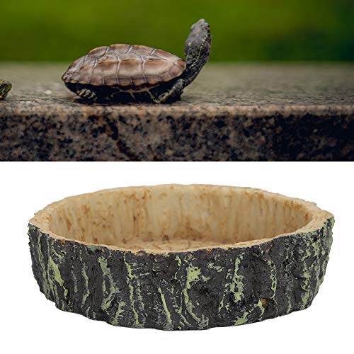 SanZHONGsd Reptiel Feeder, Voedsel Tray, Reptiel Water Schotel Voedsel Bowl Synthetische Hars Ronde Huisdier Eten Pot… - Afbeelding 7