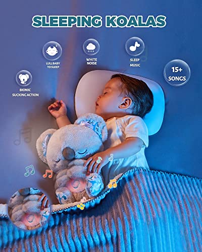 Auby Soothe 'n' Cuddle Koala,Kuscheltier mit Beruhigungsfunktion,Plüschspielzeug für Neugeborene 10 Schlaflieder, Lichter & rhythmische Atmung