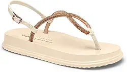 Sandália Feminina Flatform Brilho Tule Rose Dakota Y6241-0004