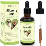 Slippery Elm for Dogs, Organic Herbal Digestive Support Drops for Dog Diarrhea Constipation Sensitive Stomach Acid Reflux, Promotes Healthy Digestion Bowel Function, Liquid Formula for All Breeds