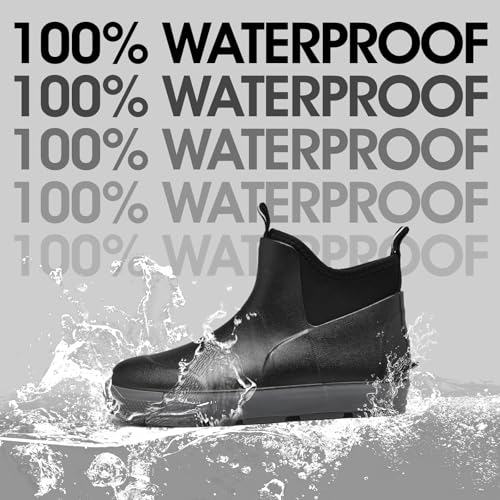 GemChve Gummistiefel Herren,Gartenschuhe herren Kurze,Chelsea Boots Damen,Arbeitsschuhe Gummistiefel Halbhoch,Deckstiefel​ Wasserdicht Rutschfest Geeignet Regentag Reisen Angeln Black46EU