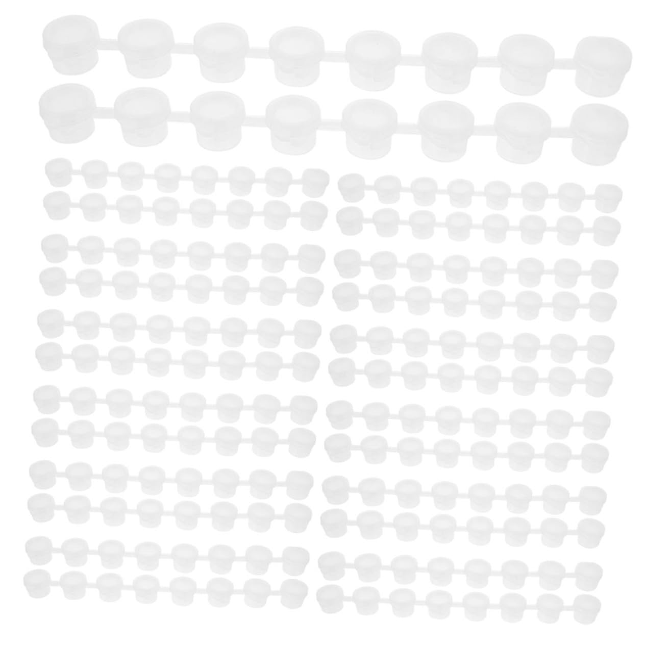 Gogogmee 50pcs Empty Pigment Pots Plastic Paint Strips Storage Lids Painting Cup Pots for Artists