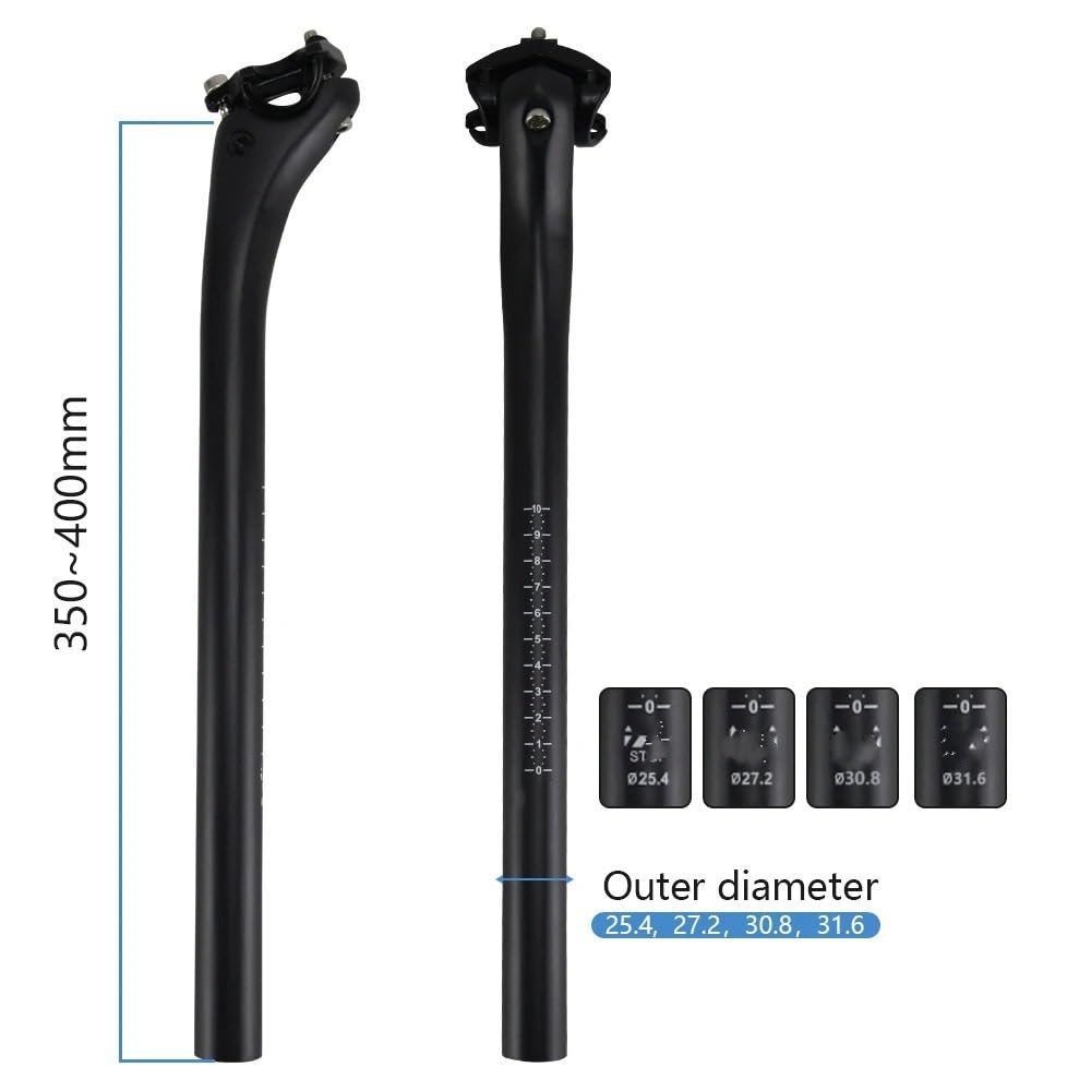 Sztyca podsiodłowa Siodełko węglowe do przesunięcia rowerowego 25mm sztyca roweru szosowego 25.4/27.2/30.8/31.6mm komponenty MTB rower MTB E-Bike rower podsiodłowa