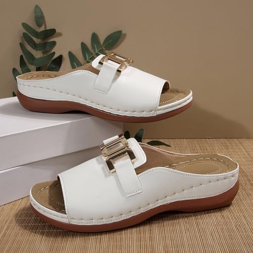 Womens Sandals Fashionable Fish Mouth Wedge Heel Slippers Platform Sandals Women Casual Simple Style Women's Slippers2