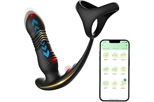 Prostate Massaging Cock Ring for Men with Electrodes EMS