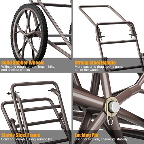 Goplus Folding Deer Cart, 500LBS Deer...