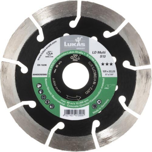 LUKAS ERZETT 1 disco de corte de diamante LD Multi S13 para hormigón/material de construcción, diámetro 400 mm, cortador de gasolina - 41 x 40,5 x 0,7 cm
